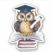 フクロウの卒業 シール (正面)