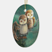 フクロウの友人のフクロウの芸術 セラミックオーナメント (左)