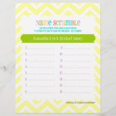 フクロウの双子 – 赤ちゃんシャワービンゴ&名前スクランブル (裏面)