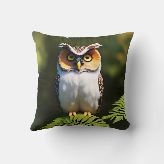 フクロウの叫び声:夜の美しい クッション (裏面)