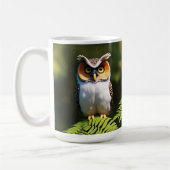 フクロウの叫び声:夜の美しい コーヒーマグカップ (左)