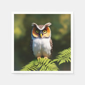 フクロウの叫び声：夜の美しい スタンダードカクテルナプキン (正面)