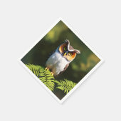 フクロウの叫び声：夜の美しい スタンダードカクテルナプキン (角)