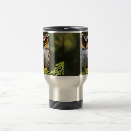 フクロウの叫び声：夜の美しい トラベルマグ (中央)