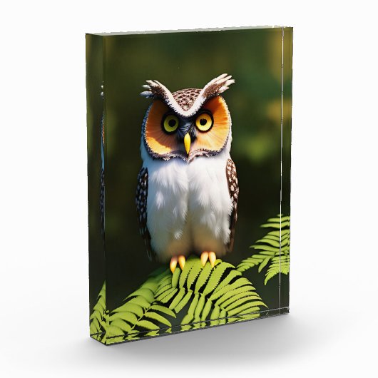 フクロウの叫び声:夜の美しい フォトブロック (左)