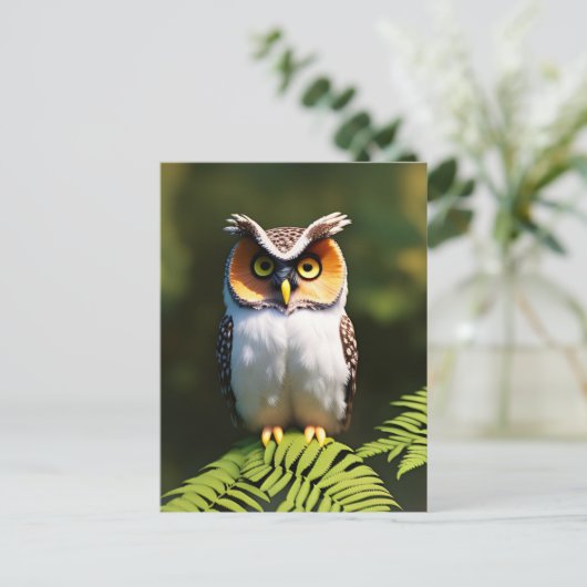 フクロウの叫び声:夜の美しい ポストカード (スタンド正面)