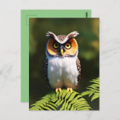 フクロウの叫び声:夜の美しい ポストカード (正面/裏面)