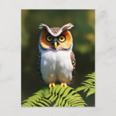 フクロウの叫び声:夜の美しい ポストカード (正面)