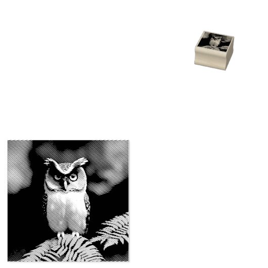 フクロウの叫び声：夜の美しい ラバースタンプ (押印)