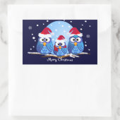 フクロウの可愛いクリスマスステッカー 長方形シール (バッグ)