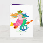 フクロウの可愛い漫画誕生日カード カード (裏面)