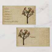 フクロウの名刺またはラベルの木 名刺 (正面/裏面)