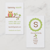 フクロウの名刺(#BUS002) コーリングカード (正面/裏面)