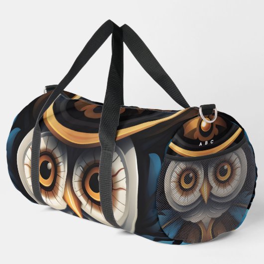 フクロウの名前 ダッフルバッグ (右コーナー)