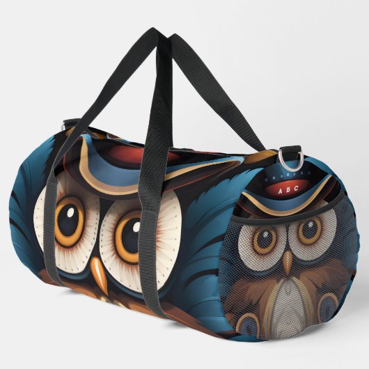 フクロウの名前 ダッフルバッグ (右コーナー)