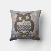 フクロウの囁くものの枕 クッション (裏面)