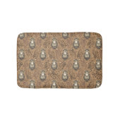 フクロウの図解入りの、写真付きの木地模様 バスマット (正面)