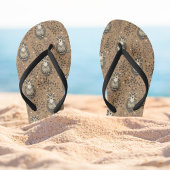 フクロウの図解入りの、写真付きの木地模様 ビーチサンダル