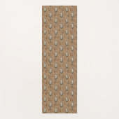 フクロウの図解入りの、写真付きの木地模様 ヨガマット (正面)