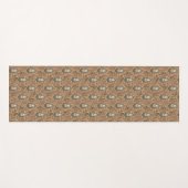 フクロウの図解入りの、写真付きの木地模様 ヨガマット (正面(横))