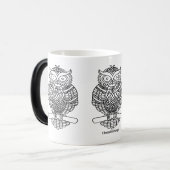 フクロウの変形マグカップ (11oz) モーフィングマグカップ (正面左)