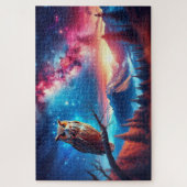 フクロウの夜見張り、山脈、夜警フクロウ ジグソーパズル (縦)