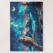 フクロウの夜見張り、山脈、夜警フクロウ ジグソーパズル (縦)