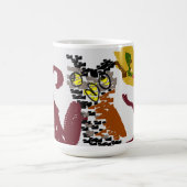 フクロウの夜遊び コーヒーマグカップ (中央)