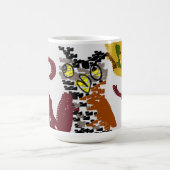 フクロウの夜遊び コーヒーマグカップ (中央)