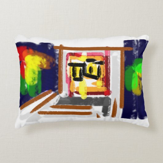 フクロウの夜雲 アクセントクッション (正面)