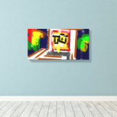 フクロウの夜雲 キャンバスプリント (インサイチュ (ウッドフロア))