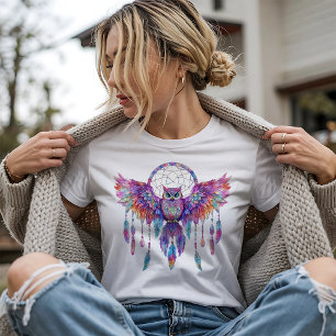 フクロウの夢の美しいキャッチャー Tシャツ