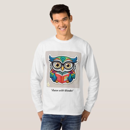 "フクロウの天才" Tシャツ (正面フル)