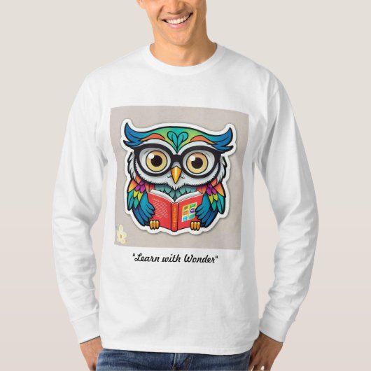 "フクロウの天才" Tシャツ (正面)
