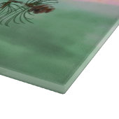 フクロウの夫婦はかわいい夕日が大好き カッティングボード (角)