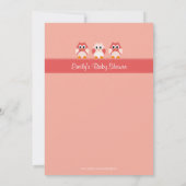 フクロウの女の子のベビーシャワーの招待状 招待状 (裏面)
