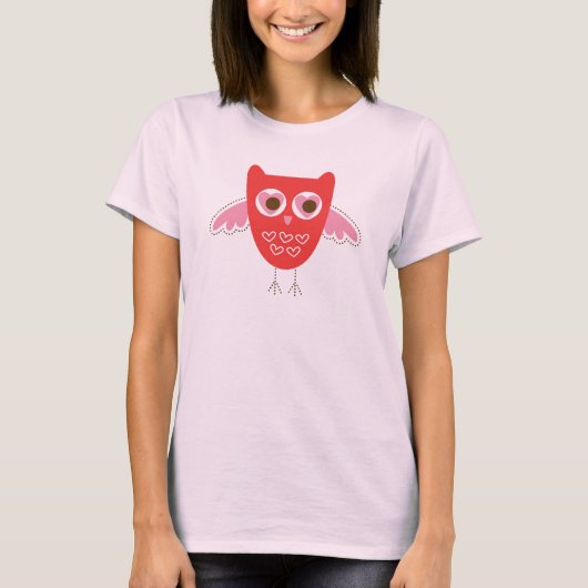 フクロウの女のTシャツが大好き Tシャツ (正面)