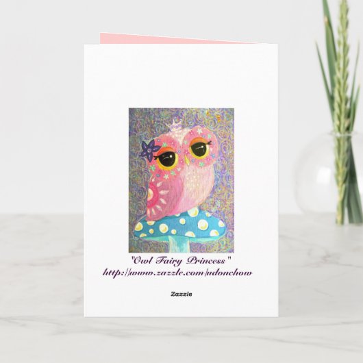 フクロウの妖精のプリンセスのバレンタインデーカード シーズンカード (裏面)