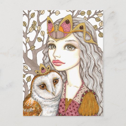 フクロウの姉妹 ポストカード (正面)