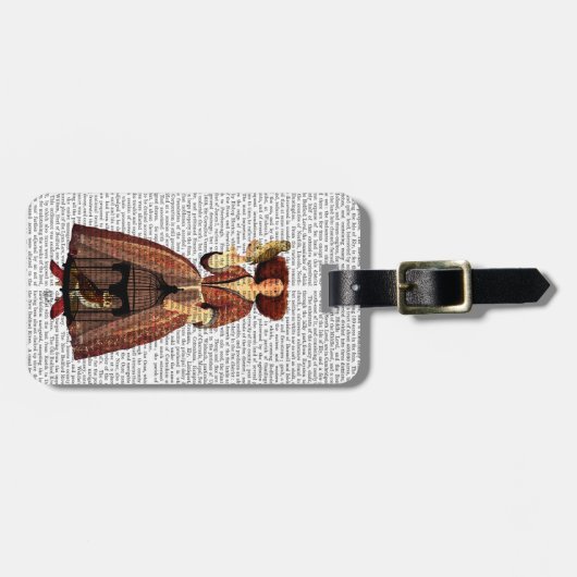 フクロウの婦人 ラゲッジタグ (正面横)