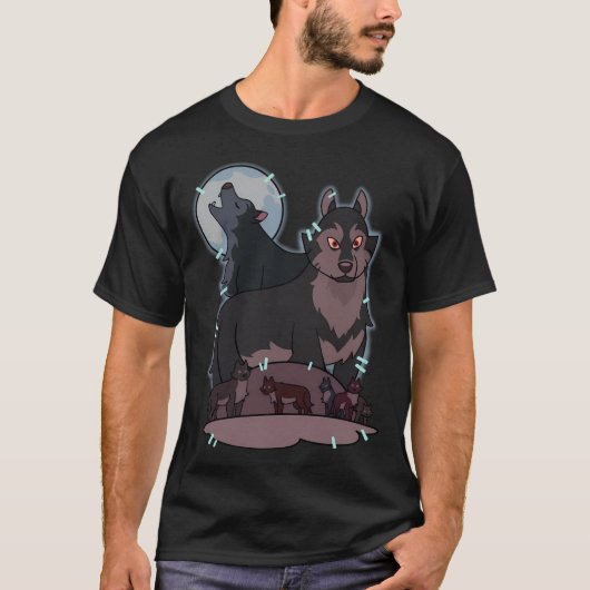 フクロウの家のオオカミのシャツをハンターズ Tシャツ (正面)