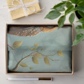 フクロウの家族が枝に 薄葉紙 (ギフト)