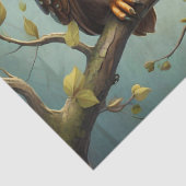 フクロウの家族が枝に 薄葉紙 (詳細)