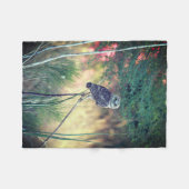 フクロウの小さいフリースブランケットを掘り進むこと フリースブランケット (正面(横))