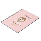 フクロウの帽子 ピンクのセーター あたたか可愛い ノートブック (左側)