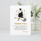 フクロウの幼稚園/プレスクール卒園お礼メッセージ サンキューカード (スタンド正面)