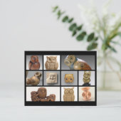 フクロウの彫刻・博物館 ポストカード (スタンド正面)