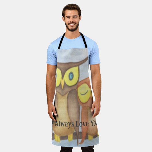 フクロウの恋人たち エプロン (着用した状態)