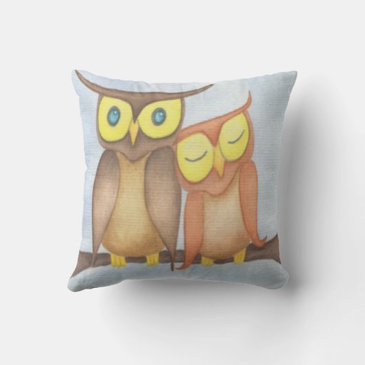 フクロウの恋人たち クッション (裏面)