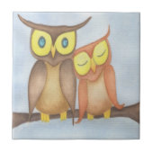 フクロウの恋人たち タイル (正面)